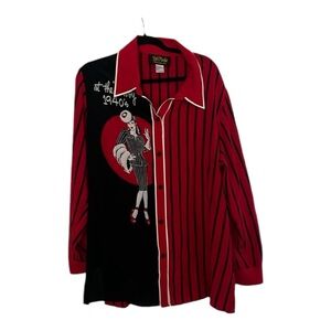 Vintage Bob Mackie wearable art button down blouse